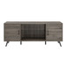 Mid-Century Modern 2 Door TV Stand With Glass Shelf