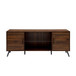 Mid-Century Modern 2 Door TV Stand With Glass Shelf