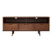 Mid-Century Modern Minimalist 3 Drawer Corner TV Stand For TVs Up To 58