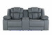 Raize - 10 Power Console Reclining Loveseat With LED - Gray