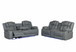 Raize - 10 Power Console Reclining Loveseat With LED - Gray