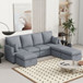 Modern Modular Sofa, 6 Seat Chenile Sectional Couch Set With 2 Pilows Included, Freely Combinable