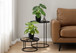 13" Tall, Artificial Plant, Monstera Calthea, Indoor, Faux, Fake, Table, Greenery, Potted, Decorative (Set of 2) - Green / Black