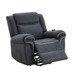 Domana - Polished Microfiber Power Nirion Recliner With Lift Heating Massage Chair - Dark Blue