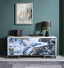 Liam - Marble Paint Console Cabinet - Multi