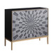 Quilla - Brass Console Cabinet - Black / Gery