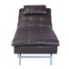 Padilla - Synthetic Leather Chaise Lounge With Pillow USB - Brown