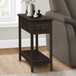 Accent End Table, 2 Tier, Storage Drawer, Transitional - Walnut