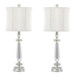 Karat - Contemporary Crystal Table Lamp (Set of 2) - Clear Crystal / Chrome / White Softback