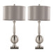 Joan - Contemporary Table Lamp (Set of 2) - Nickel / Gray Satin