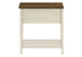 Accent End Table, 2 Tier, Narrow, Lamp, Storage Drawer, Charming Design