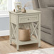 Accent End Table, 2 Tier, Storage Drawer, Transitional Style