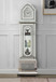Noralie - Mirrored & Faux Diamonds Grandfather Clock With LED - Silver Gray