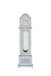 Noralie - Mirrored & Faux Diamonds Grandfather Clock With LED - Silver Gray