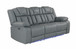 Raize - 10 Power Reclining Sofa With DDT, WC And LED - Gray