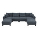 Wide Seat Modular Sectional Bed Sleeper Couch Set With Armrest Pillow 6 Seat, Free Combination Sofa With Ottomans Oversized