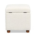 Upholstered Storage Ottoman - Ivory White