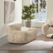 Summit - Faux Sheepskin Overstuffed Arm Chair - Cream Beige