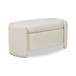 Fuji - Oval Storage Bench, Upholstered - Ivory White