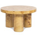 Nebula - Round Pillar Leg Coffee Table - Warm Natural Brown Burl