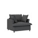 Living Room Set Modular Sectional Couch, Upholstered Sofa & Armchair & Movable Ottoman