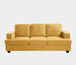 Modern Sofa, Comfortable 3 Seater Couch With Deep Seating, Loose Back Cushions, Wide Arms