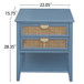 2 Drawer Side Table, Natural Rattan