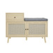 2 Door Shoe Cabinet With 1 Drawer, Freestanding Modern Shoe Storage Cabinet, For Entryway - Natural