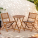 3 Piece Acacia Bistro Set, Folding Patio Furniture With 1 Coffee Table And 2 Foldable Chairs