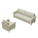 Luxury Velvet Sofa And Chair Set With Metal Accents