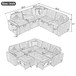 L-Shape Sofa Bed Pull-Out Sleeper Sofa With Wheels, USB Ports, Power Sockets For Living Room