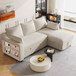 Pull Out Sleeper Sofa L-Shaped Couch Convertible Sofa Bed With Storage Chaise, Storage Racks And USB Ports