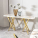 Contemporary Marble Pattern Top Table With Stainless Steel Base