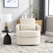 Modern Barrel Comfy Round Accent Sofa Chair, 360 Degree Swivel