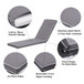 2 Pieces Set Outdoor Lounge Chair Cushion Replacement Patio Furniture Seat Cushion Chaise Lounge Cushion - Antique Gray / White