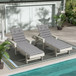 2 Piece Outdoor Chaise Lounge Chair Cushion Replacement Set