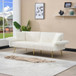 Luxury Corduroy Foldable Double Sofa Bed With Folding Armrests
