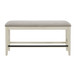 Bellevue - Counter Bench With Beige Fabric - Antique White