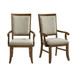 Phillipe - Dining Arm Chair With Fabric (Set of 2) - Cherry And Gray