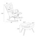Mid Century Rocking Chair With Ottoman Patchwork Linen Wood Legs Design Living Room And Bedroom - Colorful