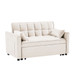 Modern Velvet Convertible Loveseat Futon Sofa With Pullout Bed, Reclining Backrest