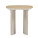 Catalina Travertine & Fluted Wood Accent Table / Kd 24" - Beige