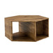 Hexagonal Coffee Table With Characteristic Pattern Stickers And Multi-Hole Design For Extra Storage