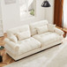 Modern Velvet Sofa With Bolstered Armrests And Pillows
