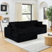 Modern Minimalist L Shape Modular Sectional Sofa, Corduroy Couch