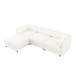 Contemporary Elegant White Chenille Sofa With Storage And Ottoman