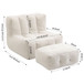 Modern Indoor Fluffy Bean Bag Chair With Memory Foam And Ottoman, Super Soft