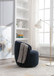 Teddy Fabric Swivel Accent Armchair Barrel Chair With Powder Coating Metal Ring