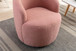 Teddy Fabric Swivel Accent Armchair Barrel Chair With Powder Coating Metal Ring