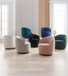 Velvet Fabric Swivel Accent Armchair Barrel Chair With Powder Coating Metal Ring